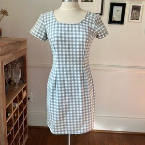 90s checkered blue and white super flattering summer dress!